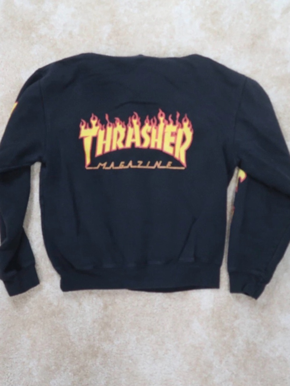 Thrasher Flames V-neck hoodie Large